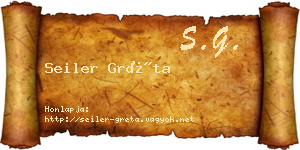 Seiler Gréta névjegykártya